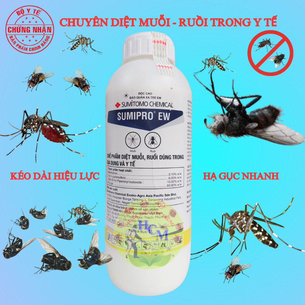 (Chính hãng) Thuốc diệt muỗi, diệt ruồi SUMIPRO EW 1 lít - hạ gục nhanh ...