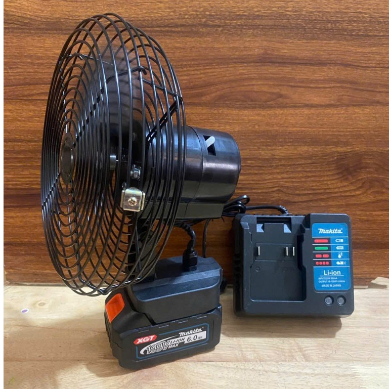 Quạt Tích Điện MAKITA Siêu Mát,  Pin 20V 6-8H, Bộ Gồm 1 Pin 10 Cell + 1 Thân Quạt + 1 Sạc SP34