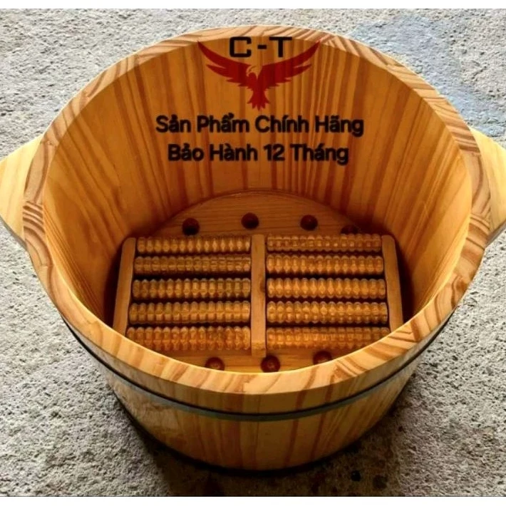 Chậu ngâm chân ⚡ HÀNG LOẠI 1 ⚡bồn ngâm chân gỗ thông Mỹ có hạt matsage chân và bàn lăn chân TẶNG KÈM THẢO MỘC NGÂM CHÂN