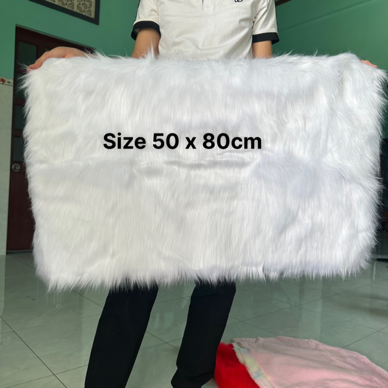 Thảm lông decor - Vải lông dài lót bàn trang điểm - Thảm lông chụp hình