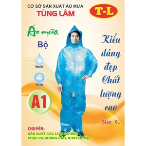 Áo mưa bộ nilong tiện ích cho người lớn trẻ em, bộ quần áo mưa nilong