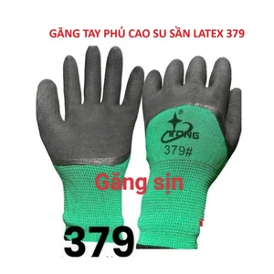 Bịch 12 đôi găng tay phủ sơn, găng tay phủ PU, găng tay lao động, găng 379