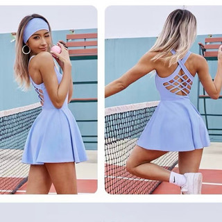 Bộ đồ thể thao nữ pickleball chân váy kiểu đan lưng cao câp,mịn mát thấm hút mồ hôi,chân váy xoè liền thân (mã vay02)