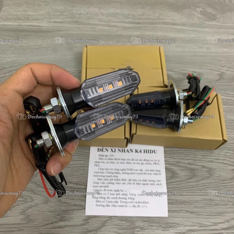 Đèn xi nhan K4 Hidu chính hãng kiểu Vario mini cho các dòng xe Winner X, Exciter 150, NVX, CBR, MT Seri, PKN & PKL