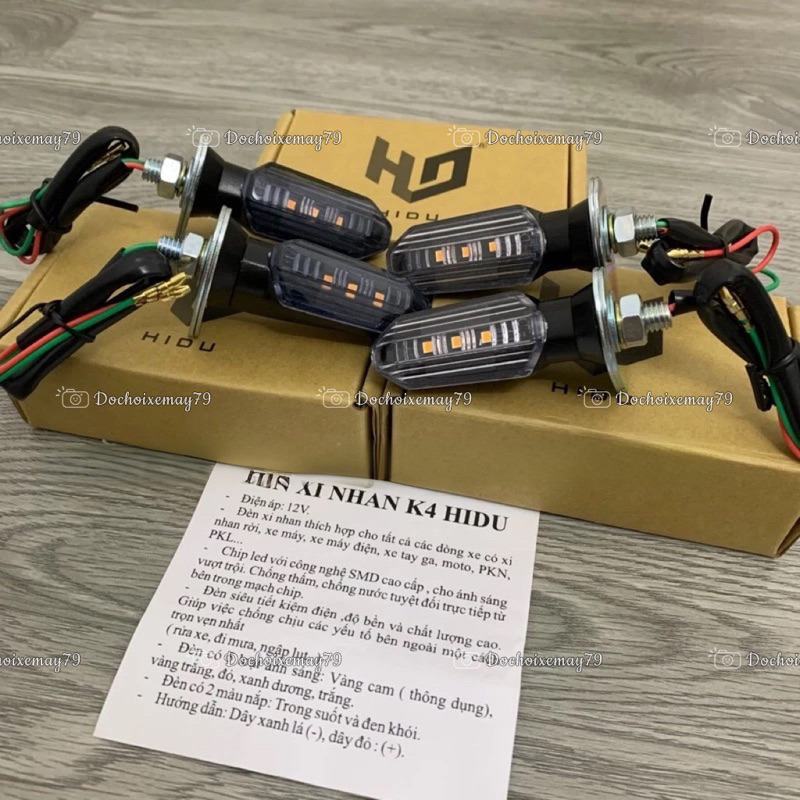 Đèn xi nhan K4 Hidu chính hãng kiểu Vario mini cho các dòng xe Winner X, Exciter 150, NVX, CBR, MT Seri, PKN & PKL