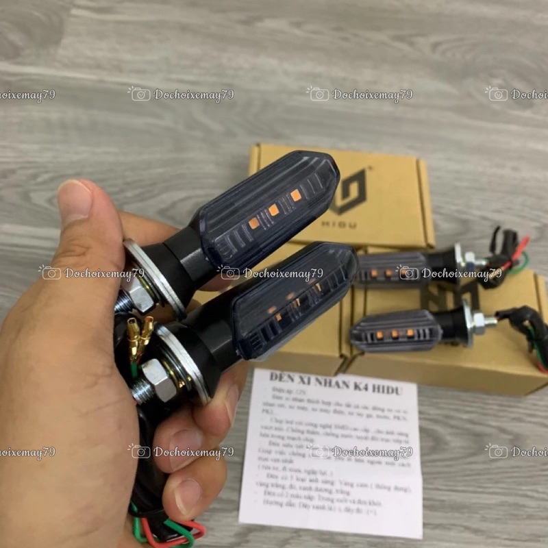 Đèn xi nhan K4 Hidu chính hãng kiểu Vario mini cho các dòng xe Winner X, Exciter 150, NVX, CBR, MT Seri, PKN & PKL