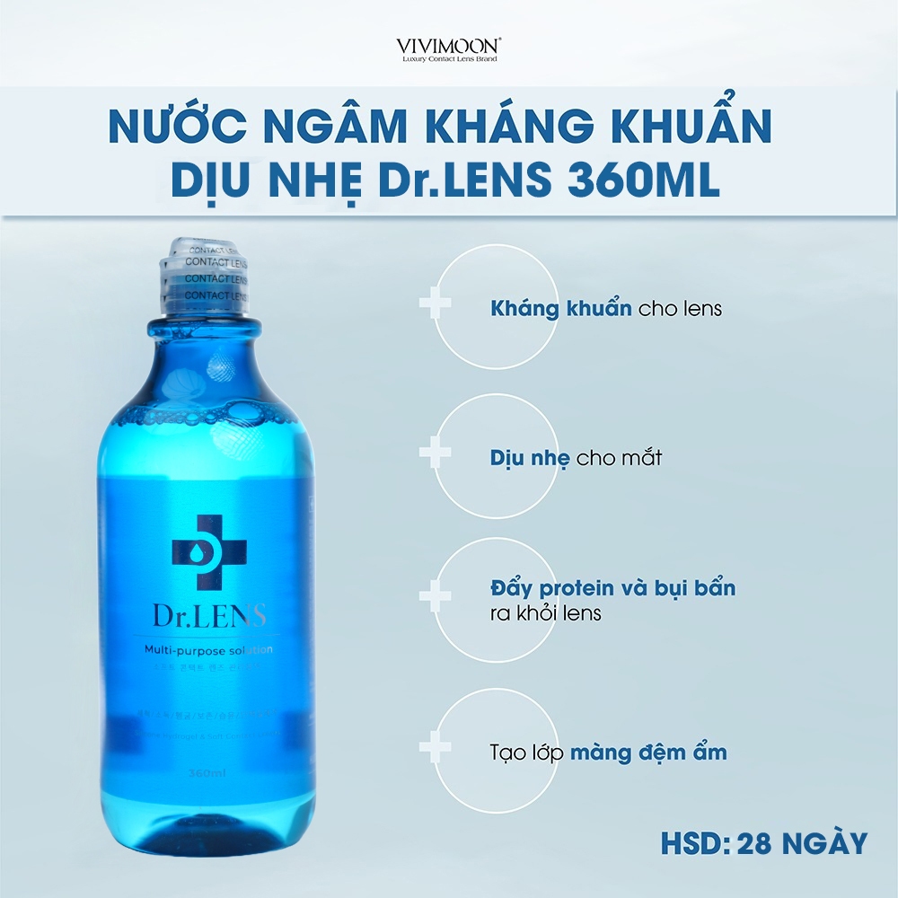 Ảnh Nước ngâm lens VIVIMOON kháng khuẩn dịu nhẹ vệ sinh kính áp tròng DrLens 3
