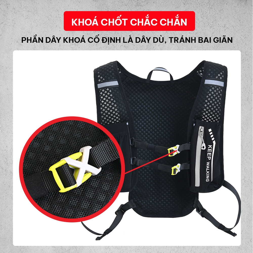 Balo thể thao, vest nước chạy bộ marathon, đạp xe trekking Goodfit GF302RV, thể tích đựng đồ tới 10L