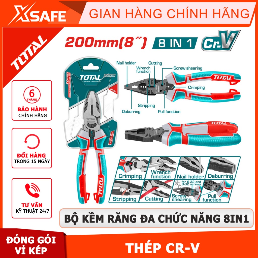 Kềm răng đa chức năng Total THTMF186 kích thước 200mm tiết kiệm 65% sức ...