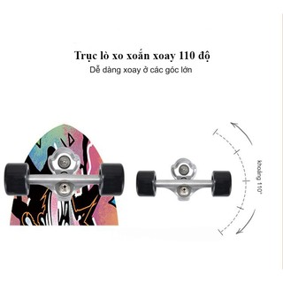 Ván Trượt Thi Đấu Mặt Nhám S7 Trục Lò Xo Xoắn Xoay 110 Độ, Bánh Xe Cao Su Phát Sáng Đại Nam Sport