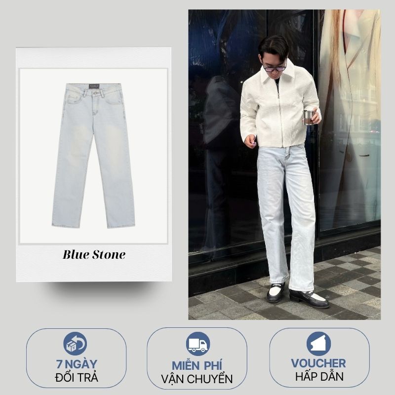 [Sale Lẻ Size + Voucher 50K] Quần Jeans Nam ống đứng/suông WSS vải dày cao cấp | Straight Fit Jeans | BigBuy360 - bigbuy360.vn