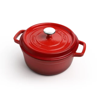 Nồi gang nguyên khối 2 tay cầm LocknLock Iron Casserole có nắp, tráng men dùng được bếp từ