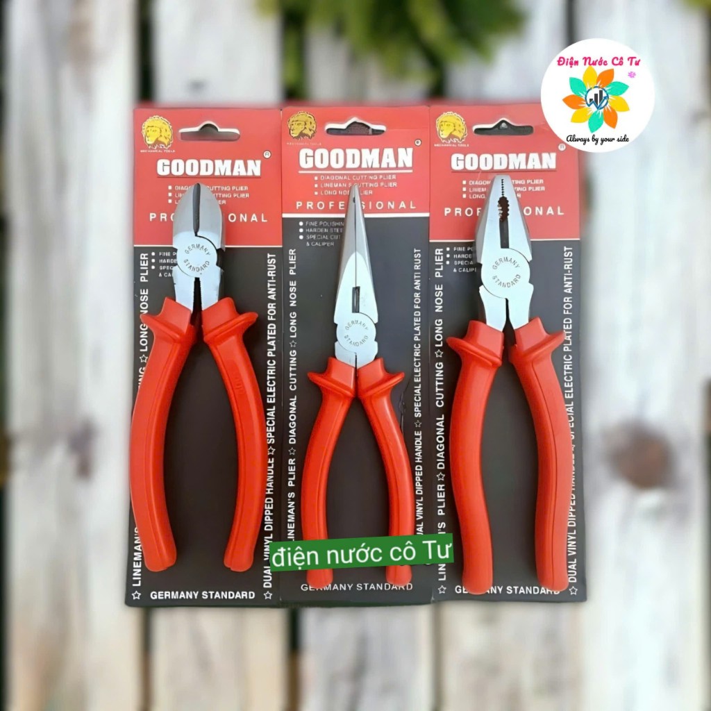 SET 3 cây kìm (kềm) răng điện cắt nhọn 8inch Goodman | Shopee Việt Nam