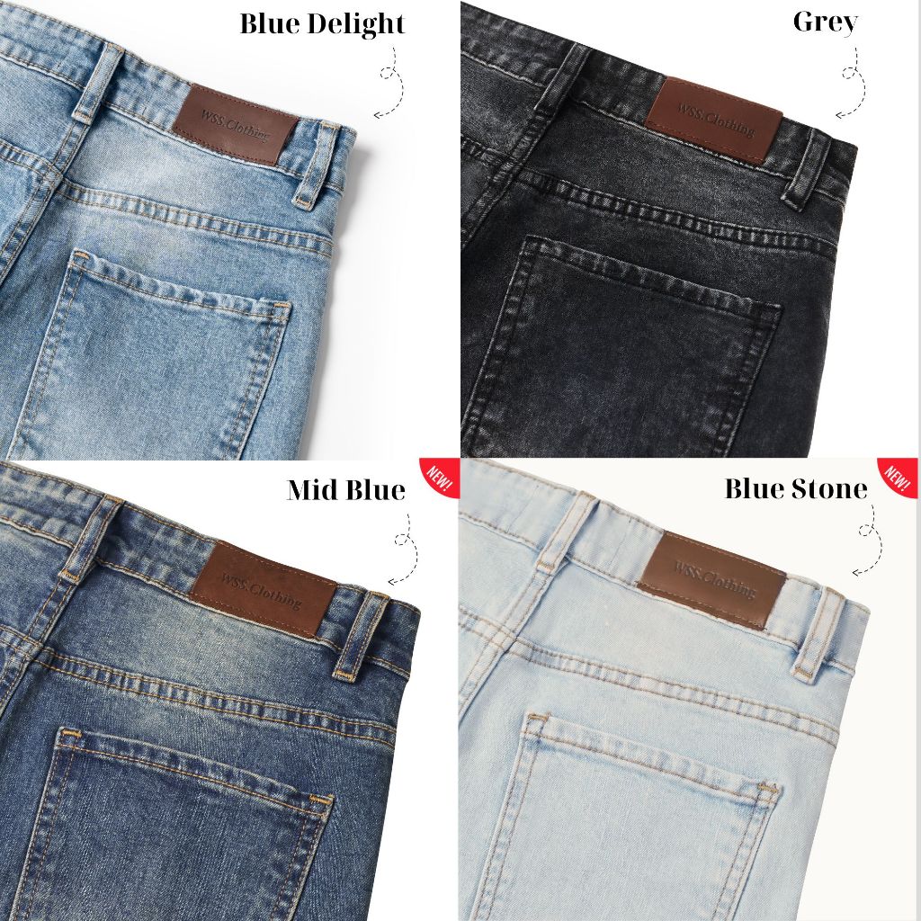 [Sale Lẻ Size + Voucher 50K] Quần Jeans Nam ống đứng/suông WSS vải dày cao cấp | Straight Fit Jeans | BigBuy360 - bigbuy360.vn