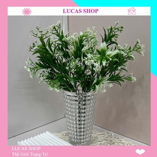 Cành Giả- Cành Điểm Hạt Gạo 32cm 7 Nhánh Trang Trí Nhà Cửa, Decor Lọ Hoa Siêu Xinh