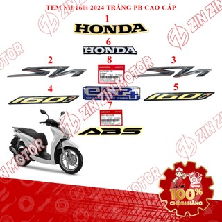 Tem Xe SH 160i, SH160i 2024 Trắng Đen Phiên Bản Cao Cấp Chính Hãng - ZZM