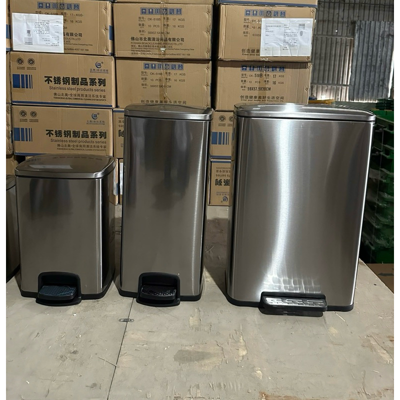Thùng rác đạp chân inox hình vuông thả êm - hàng nhập khẩu chính hãng trong thùng | BigBuy360 - bigbuy360.vn