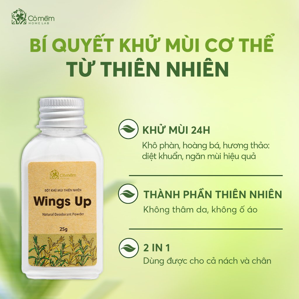 Ảnh Combo 2 Bột Khử Mùi Wings Up Khử Mùi Hôi Chân Hôi Nách Giảm Tiết Mồ Hôi Hôi Cỏ Mềm 25g 2