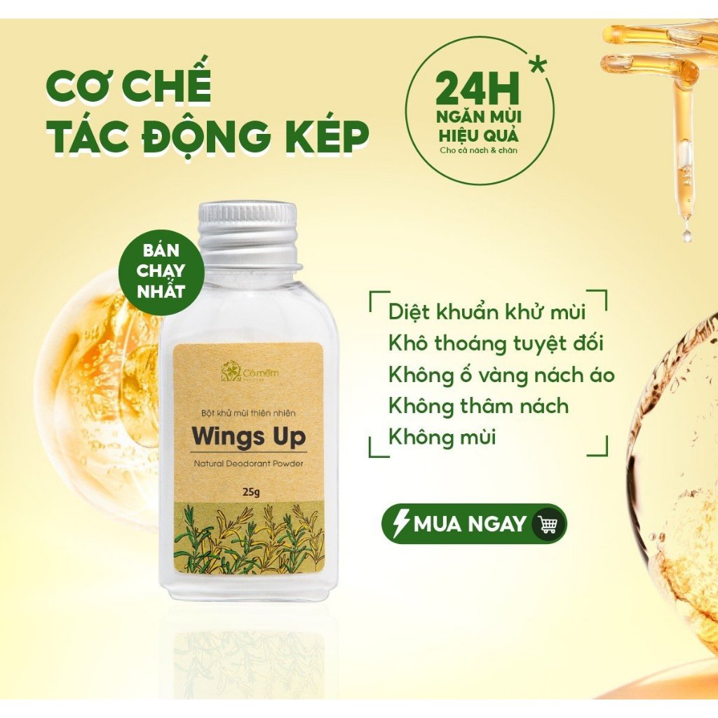 Ảnh Combo 2 Bột Khử Mùi Wings Up Khử Mùi Hôi Chân Hôi Nách Giảm Tiết Mồ Hôi Hôi Cỏ Mềm 25g 1