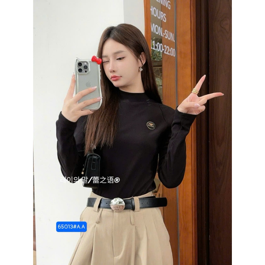 Áo Nhiệt 65013 Vải Nỉ Co Dãn bốn chiều, chất vải mềm mịn, mặc ôm giữ ấm tốt, cổ 3p ôm sát.