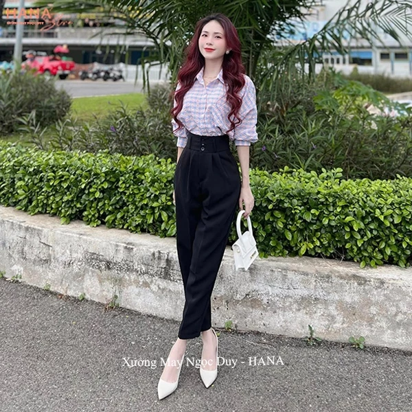 (Dài 88-100cm)Quần tây nữ cạp cao công sở đi học A633 ống baggy 3 cúc bản to dáng quần tây nữ lưng cao đi học công sở