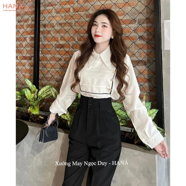 (Dài 88-100cm)Quần tây nữ cạp cao công sở đi học A633 ống baggy 3 cúc bản to dáng quần tây nữ lưng cao đi học công sở