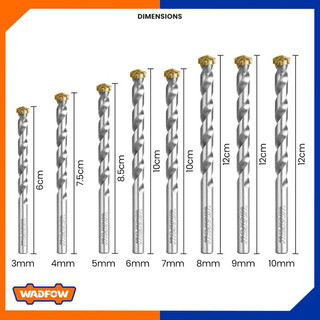 WADFOW Bộ 8 Mũi khoan bê tông đuôi gài WMJ6B08 ( Chính hãng Wadfow)