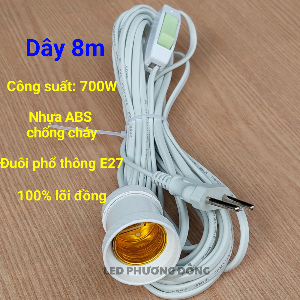 Dây đui đèn có công tắc E27 3m, 5m, 8m, 10m