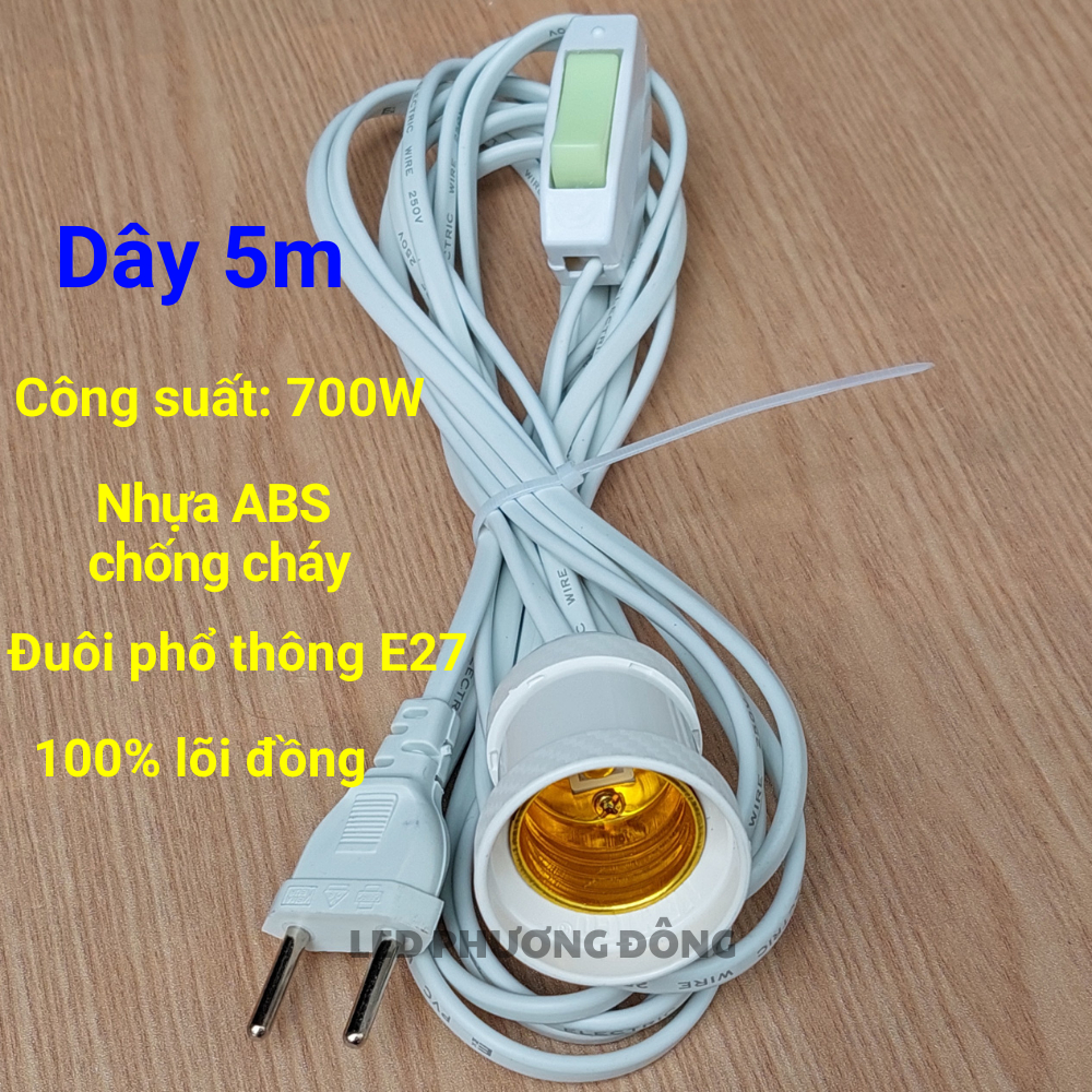 Dây đui đèn có công tắc E27 3m, 5m, 8m, 10m