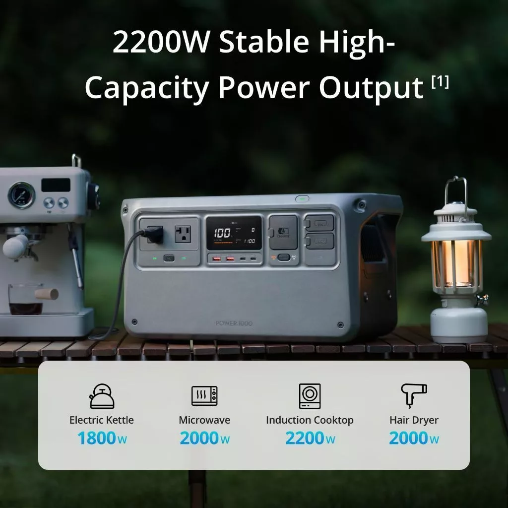 【Model mới】DJI Power 1000V2  Trạm điện di động 2600W/1024WH pin dự phòng 220V Pin di động 1,2 giờ.hàng chính hãng