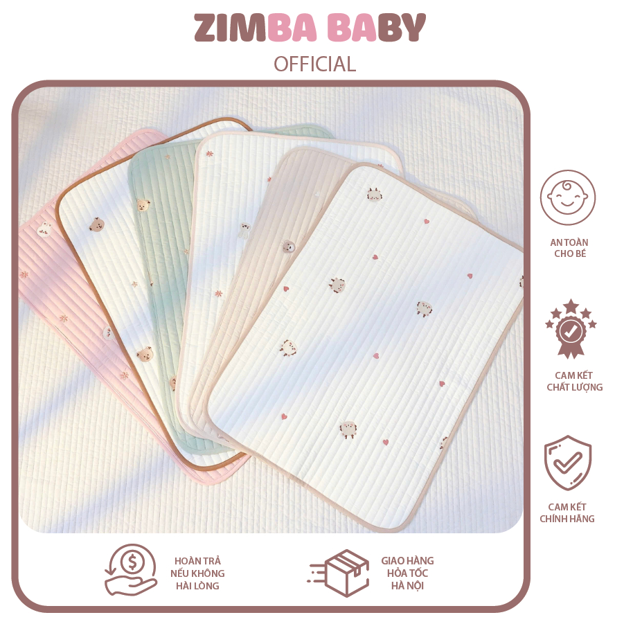 Thảm Điều Hòa Trần Dọc Kiêm Lót Chống Thấm Monona Cho Bé Chất Liệu Cotton Trần Bông Thấm Hút Tốt Thoáng Mát An Toàn