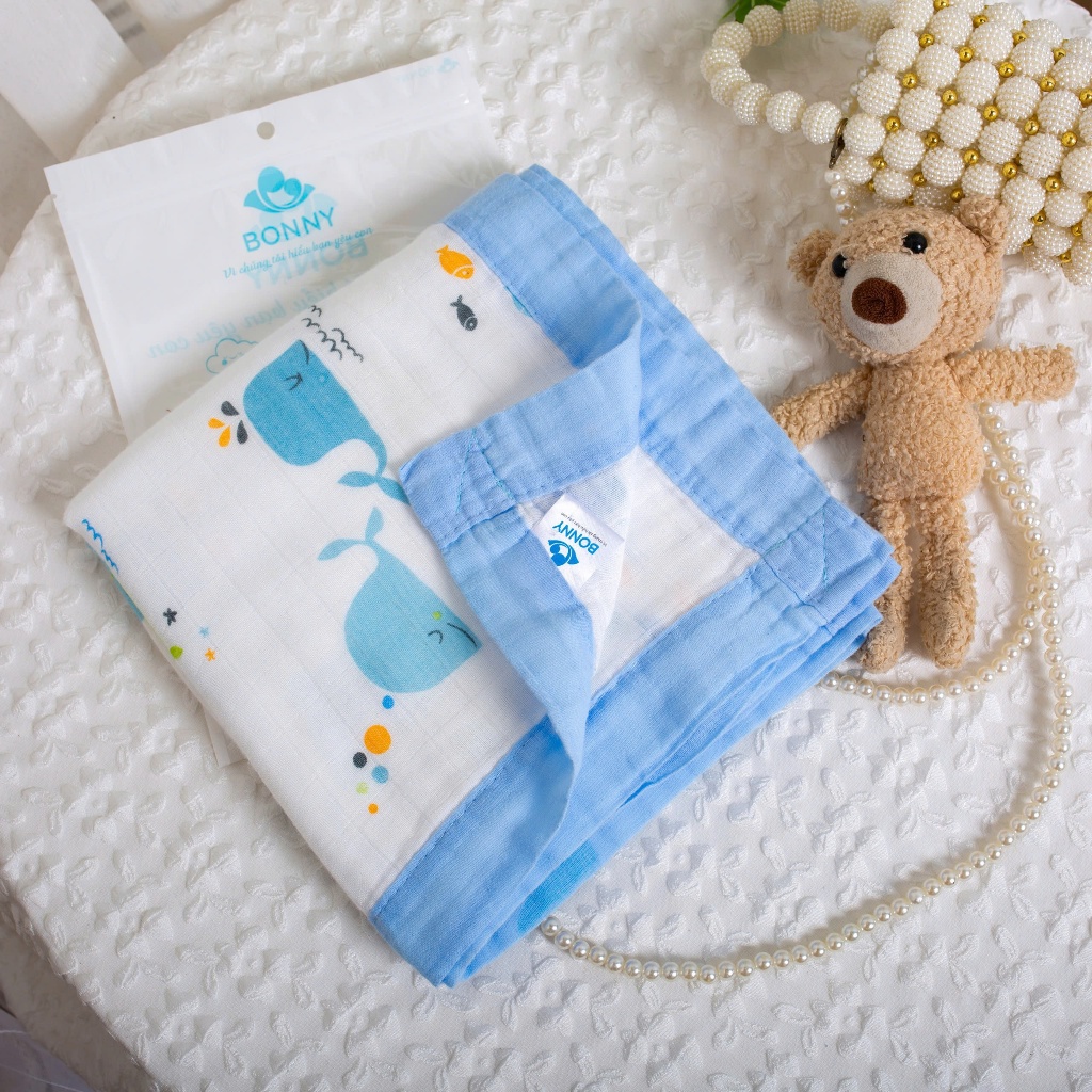 Ảnh Khăn Tắm Và Quấn Ủ Bonny Mềm Mịn Sang Xịn Cho Em Bé 1