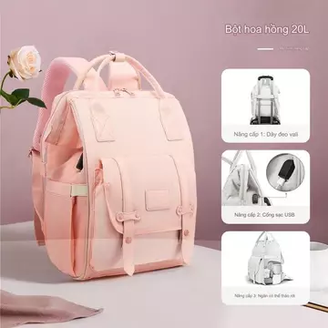 Balo bỉm sữa đa năng cho mẹ bé Care Free Fox Mommy Bag giữ nhiệt bình sữa, túi đựng bỉm sữa