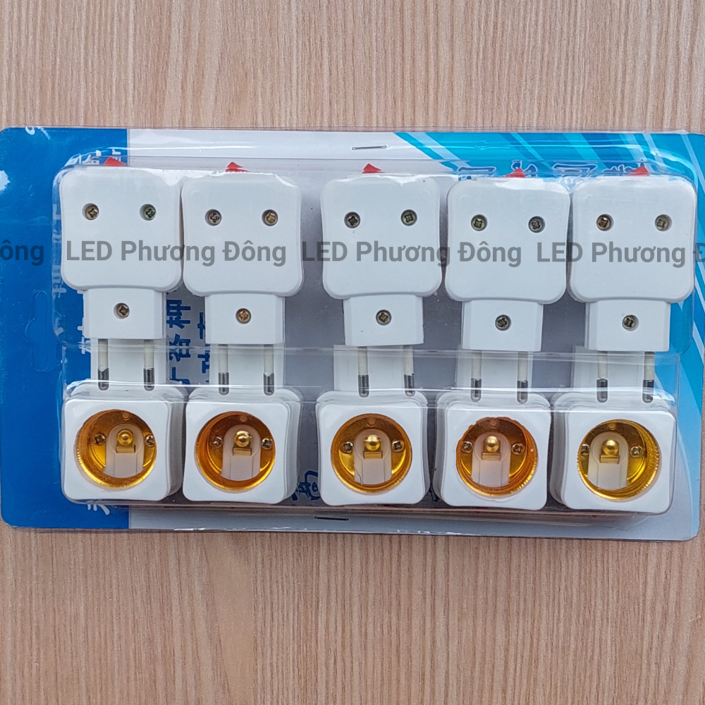 Combo 2 Đui đèn E27 Công Tắc Vuông và Tròn