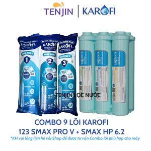 Combo Bộ Smax HP 6.2 Và Lõi Lọc Thô 123 Karofi Dòng LIVOTEC, Smax Pro, Smax Pro V Mới