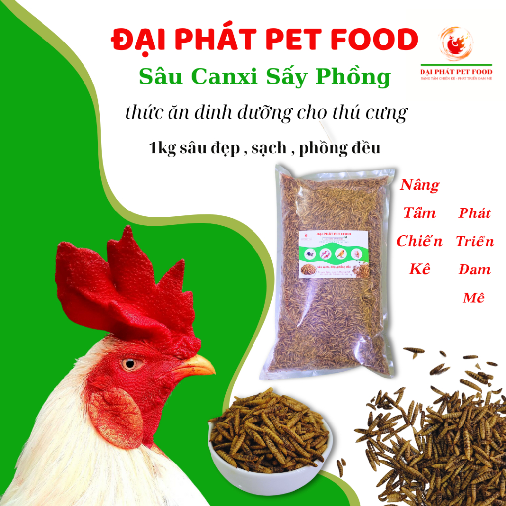 Sâu canxi sấy phồng 1kg ( sạch , đẹp , phồng đều )