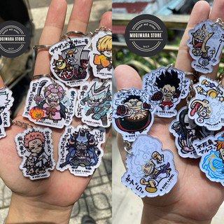 Móc khoá anime Luffy Onepiece chất liệu mica 2 mặt
