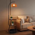 Đèn Bàn Đứng Có 3 Kệ Bàn Trà Phong Cách Cổ Điển Chụp Đèn Bằng Gỗ Nguyên Khối Trang Trí Phòng Khách 6012 — ảnh 4