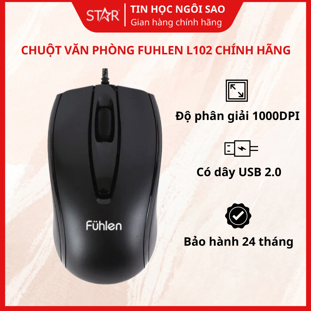 Chuột Văn Phòng Fuhlen L102 Chính Hãng (Đen) - Bảo hành 24 tháng ...