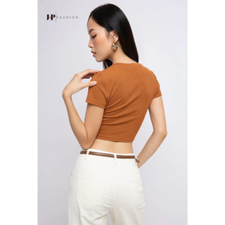 Áo Croptop Nữ JP FASHION Ôm Body Vải Mát Co Dãn, thun nữ croptop tay ngắn cổ tròn có nhiều màu 10208119