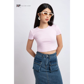Áo Croptop Nữ JP FASHION Ôm Body Vải Mát Co Dãn, thun nữ croptop tay ngắn cổ tròn có nhiều màu 10208119