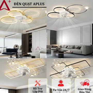 (GIẢM SỐC)Quạt đèn ốp trần-Quạt trần trang trí ốp sát trần phong cách hiện đại-Đèn 3 chế độ sáng kết hợp quạt đảo 360độ