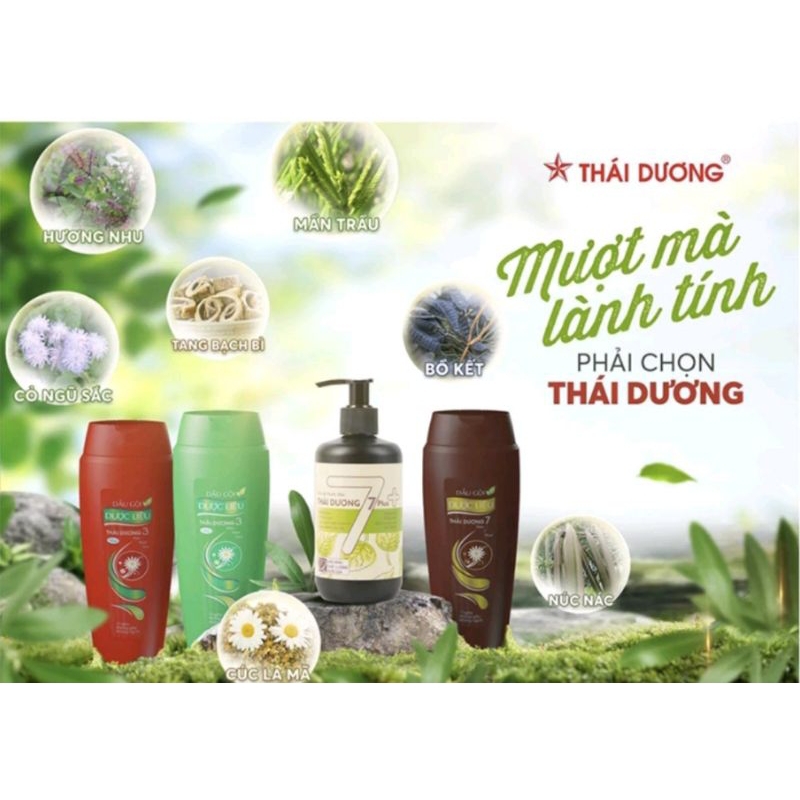 Dầu Gội Dược Liệu Thái Dương 3 VÀ 7 Sao Thái Dương 200ml - ( bao bì thay đổi tùy đợt hàng)