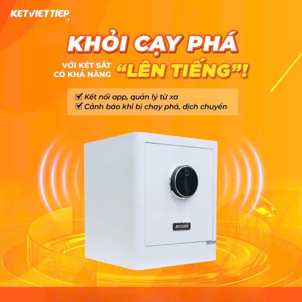Két sắt nhập khẩu thông minh Aifeibao Hk-35-Ag mở khóa từ xa bằng Smartphone