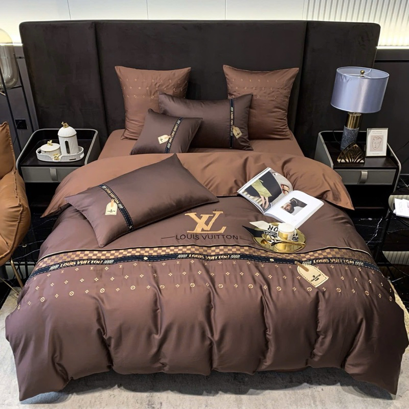 Bộ chăn ga gối lụa thương hiệu mềm mát 6 món MemMinbedding sang trọng thoáng khí phong cách hiện đại - (L62)
