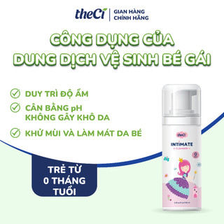 Combo 2 Dung dịch Vệ Sinh Cho Bé Gái theCi Intimate Cleanser 0M+ Dạng Bọt Cân Bằng Độ PH 140ml