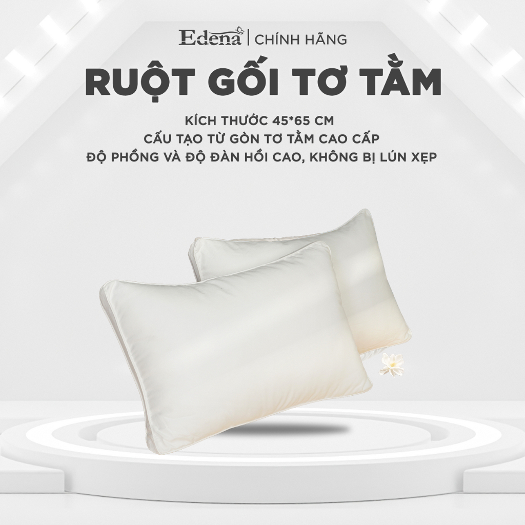 Ảnh RUỘT GỐI TƠ TẰM EDENA KÍCH THƯỚC 45x65CM - NÂNG NIU TỪNG GIẤC NGỦ NGON 3