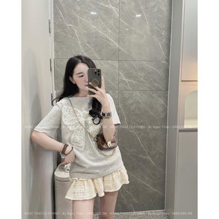 Thanh lý set áo nơ phối chân váy ren