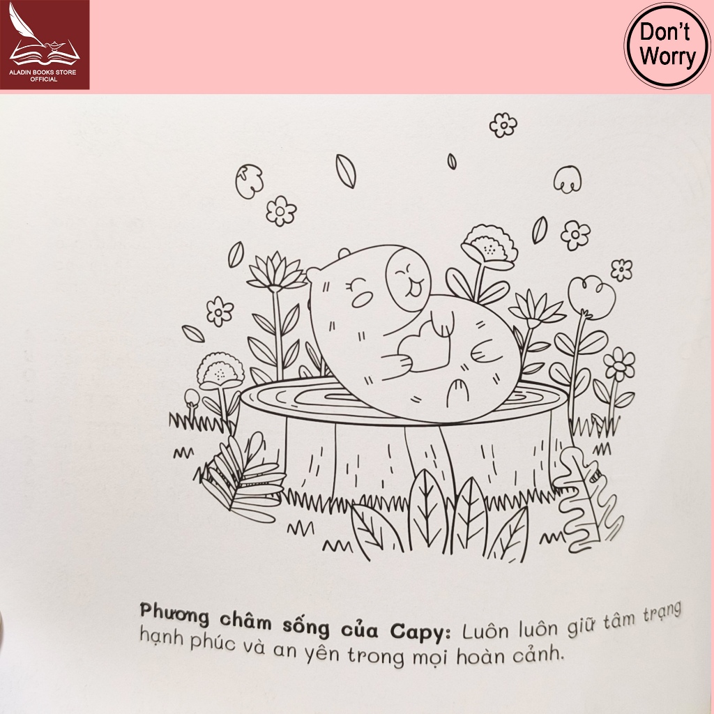 Sách -Don't Worry, Tớ là Capy! Cuốn Sách Tô Màu Giúp Bạn Tìm Thấy Niềm Vui Đơn Giản