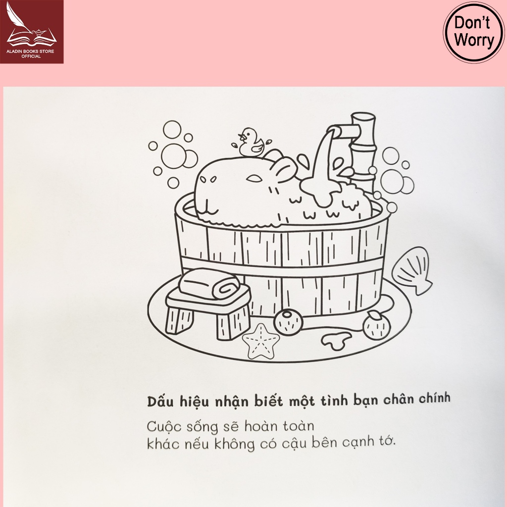 Sách -Don't Worry, Tớ là Capy! Cuốn Sách Tô Màu Giúp Bạn Tìm Thấy Niềm Vui Đơn Giản